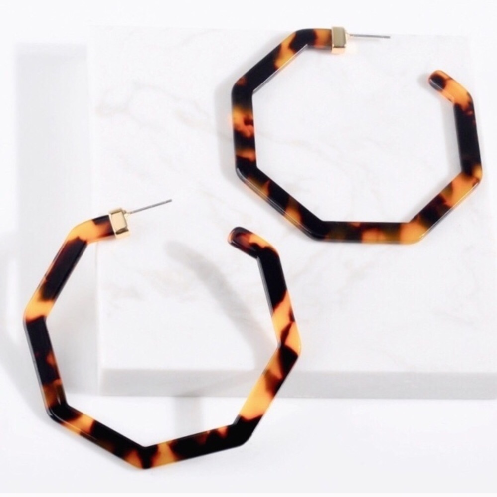 Tortoiseshell Hoop Earrings